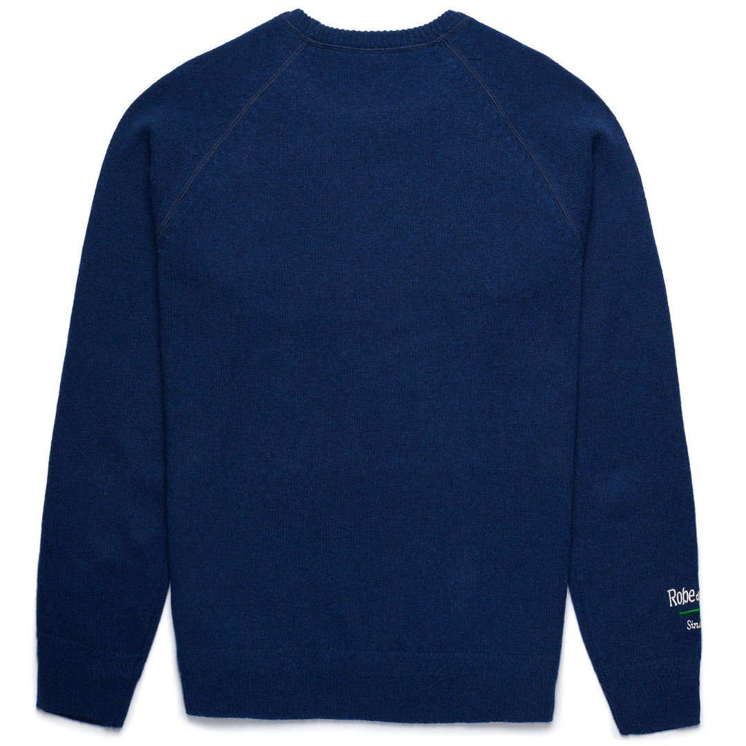Maglione in Lana Slim Fit Uomo Blu con Dettagli Jacquard main