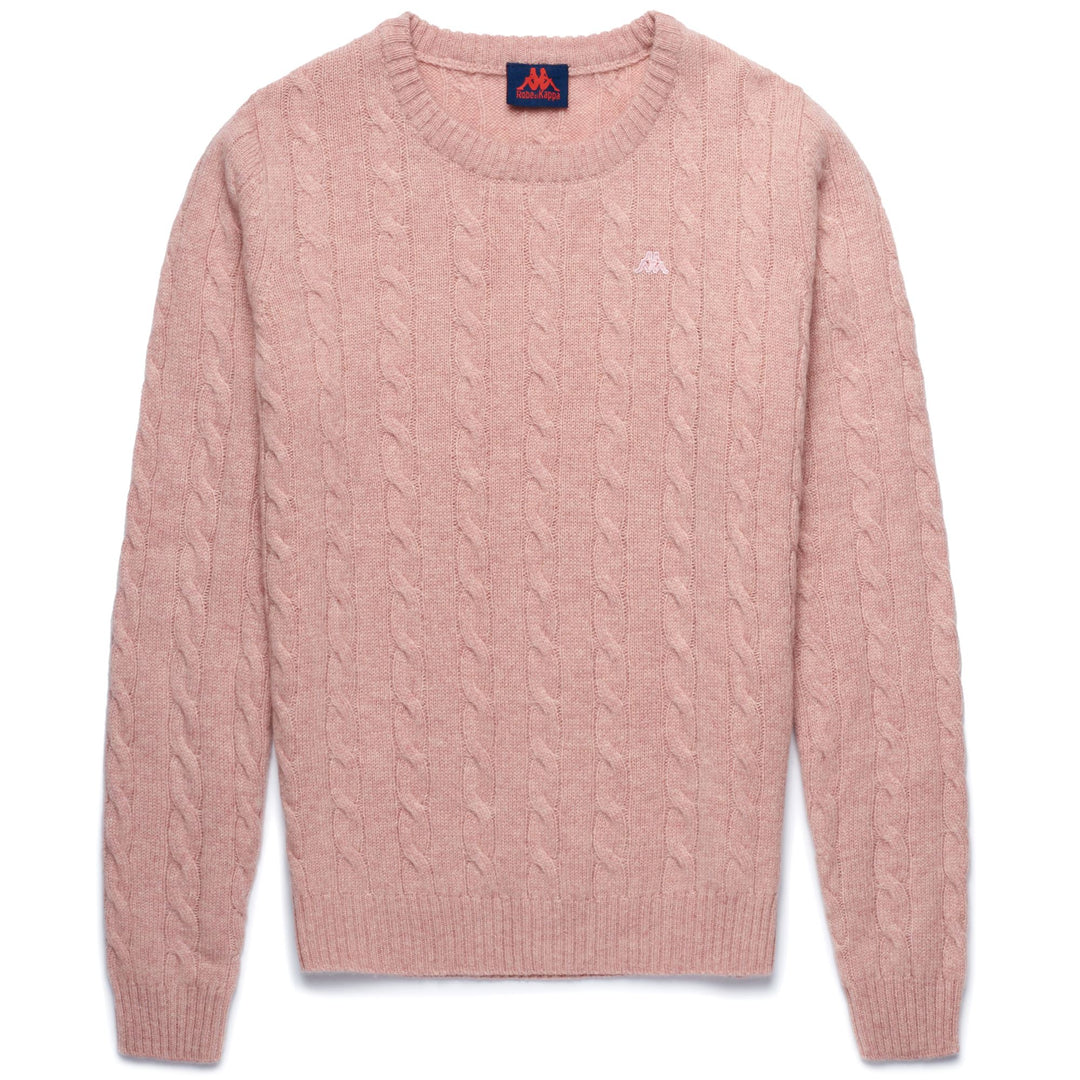 Pullover Classico in Lambswool Rosa Rosso Donna 01