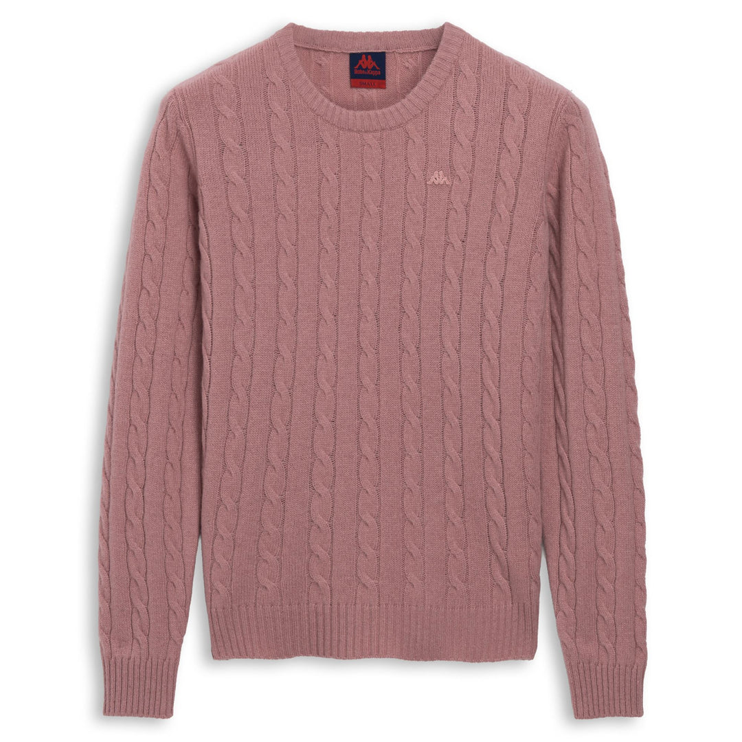 Pink Women's Classic Fit Cable Knit Pullover in Wool 01