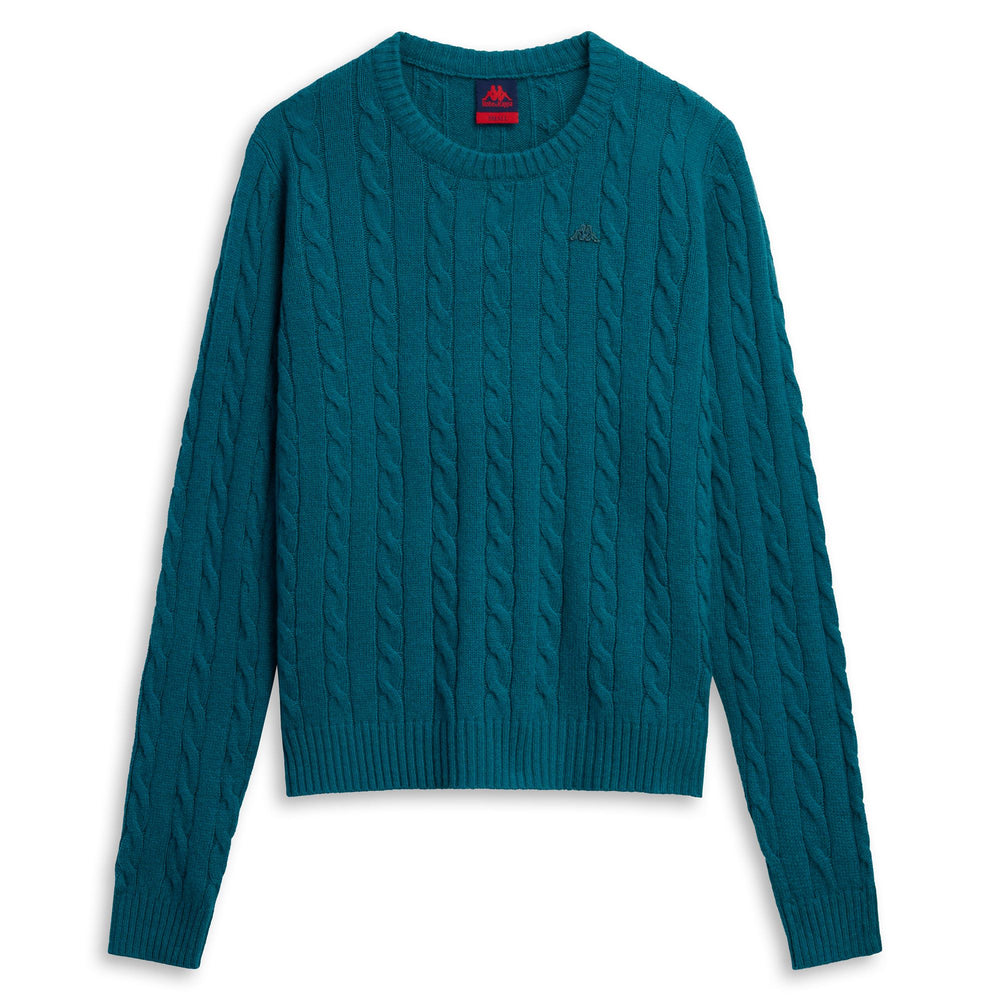 Blue lagoon Women's Classic Lambswool Cable Knit Pullover 02