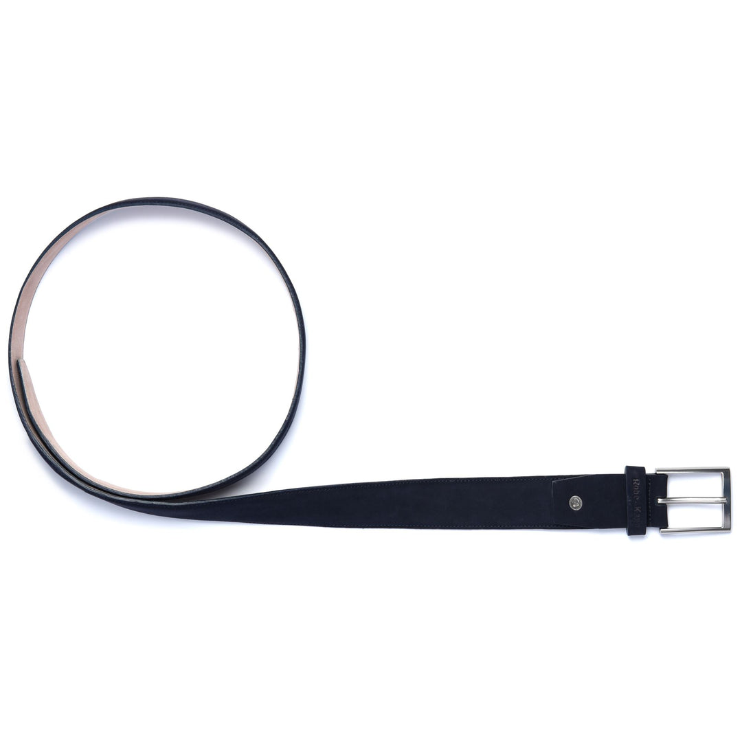 Cinturón clásico de piel de ante de vaca azul para hombre 01