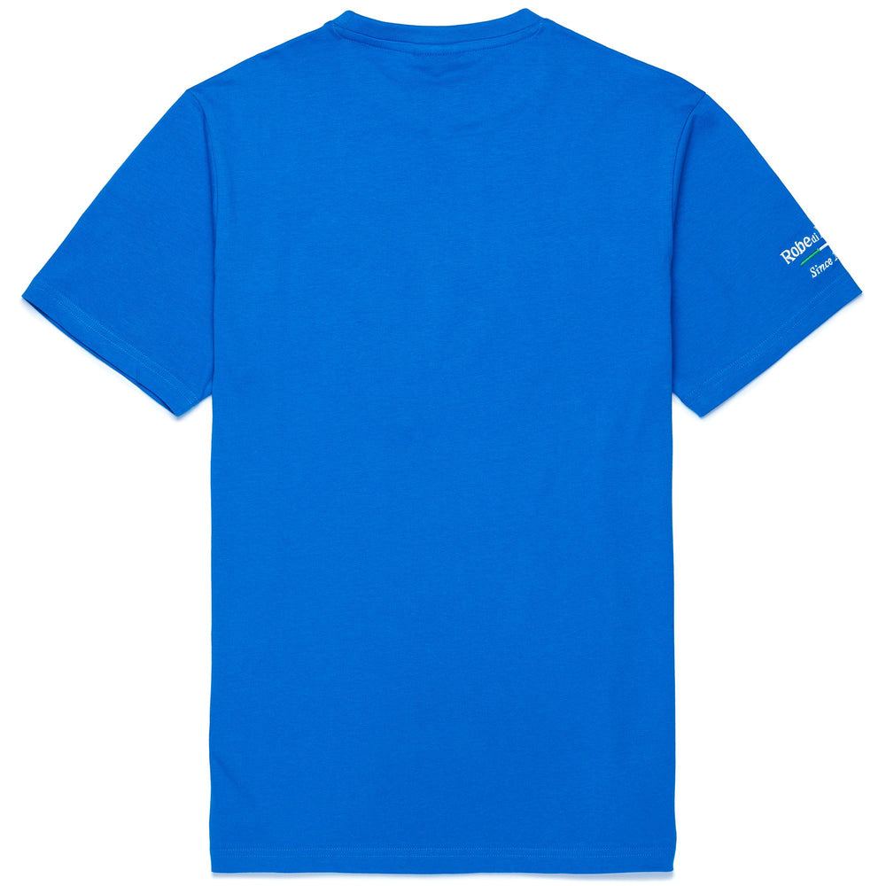 Camiseta informal de algodón entallada para hombre en azul Azzurro 02