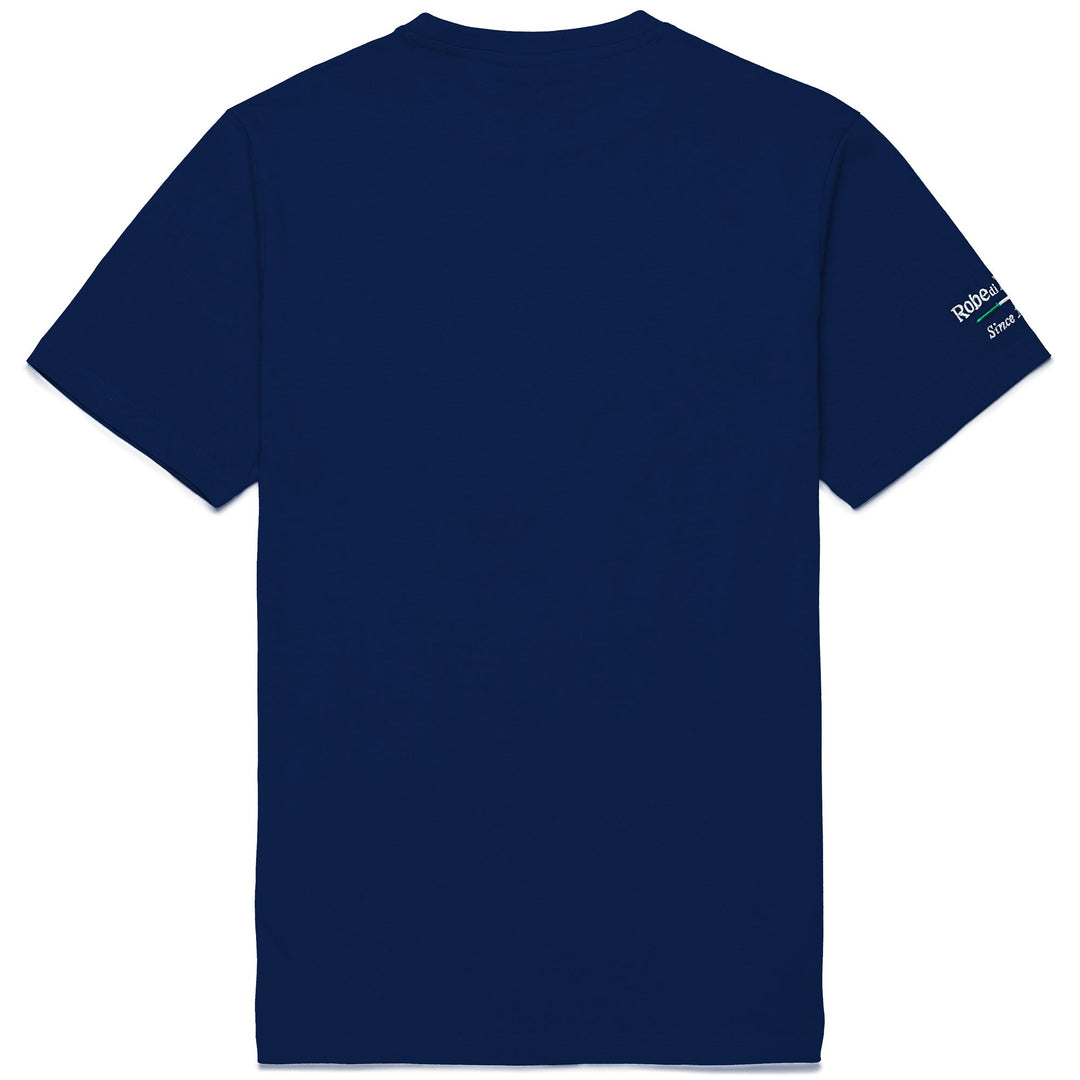 Marine Blue Men's Slim Fit Casual T-Shirt with Flocked Lettering main