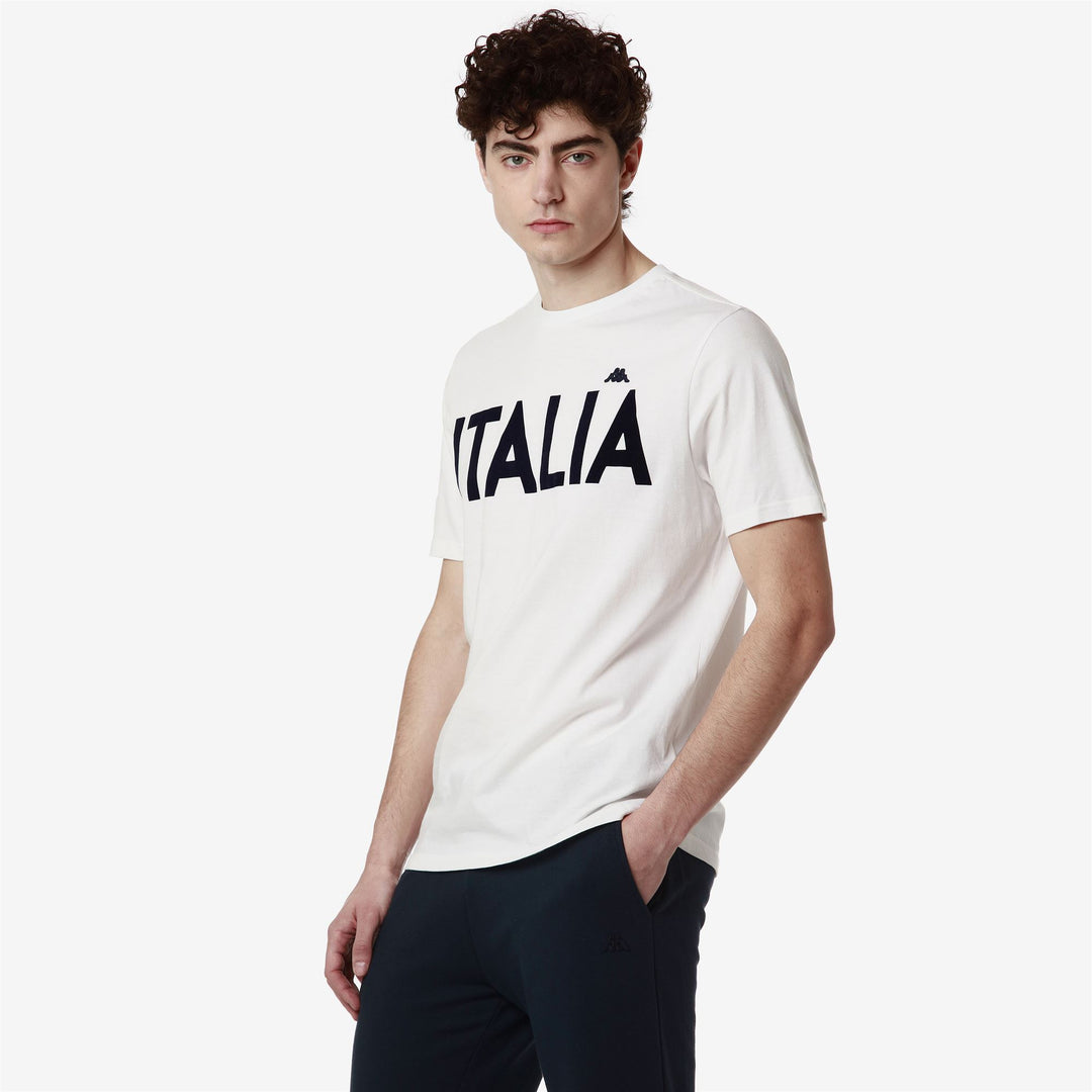 T-Shirt Casual Slim Fit Uomo Cotone Bianco Naturale main