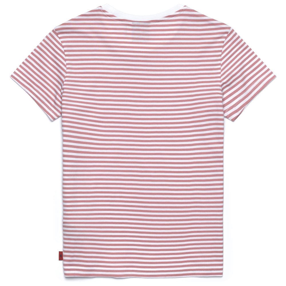 T-Shirt Classica a Righe in Cotone Rosa Naturale Donna 02
