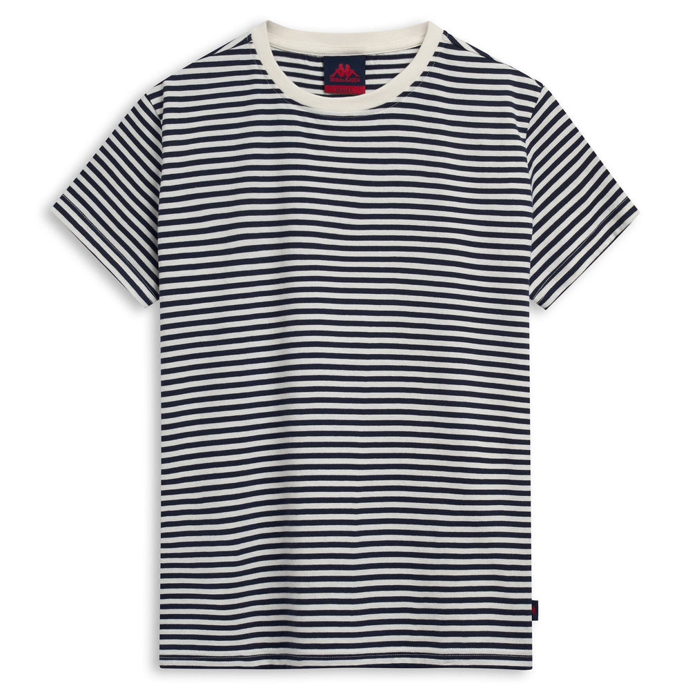 T-shirt rayé classique en coton pour femme, blanc 02