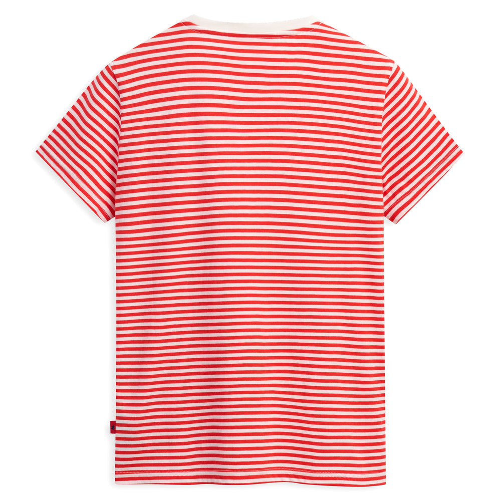 T-shirt casual da donna in cotone a righe bianche vestibilità standard 02