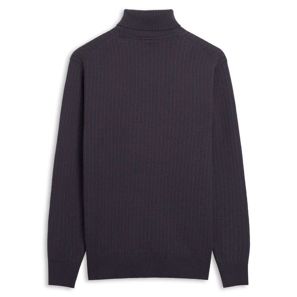 Black Men's Classic Fit Wool Turtle Neck Pullover 02