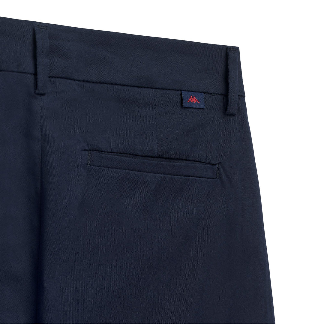 Pantalon chino bleu pour femme, coupe large, en gabardine confortable main