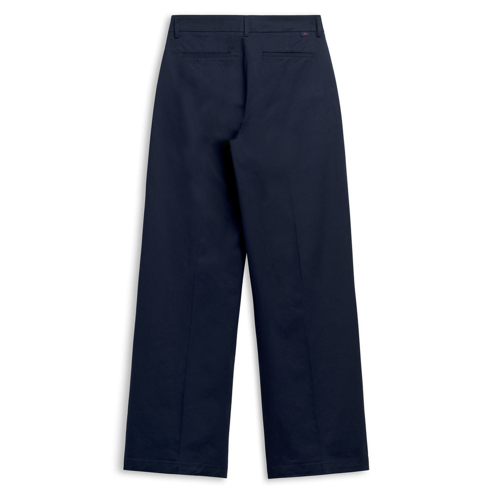 Pantaloni chino casual larghi da donna in gabardine comfort blu 02