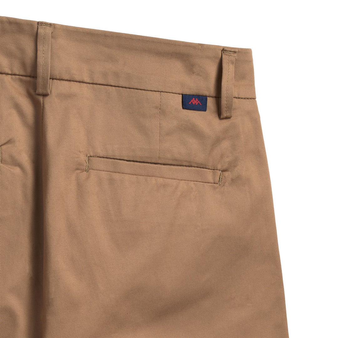 Pantalon chino décontracté pour femme, coupe large, en gabardine confortable marron main