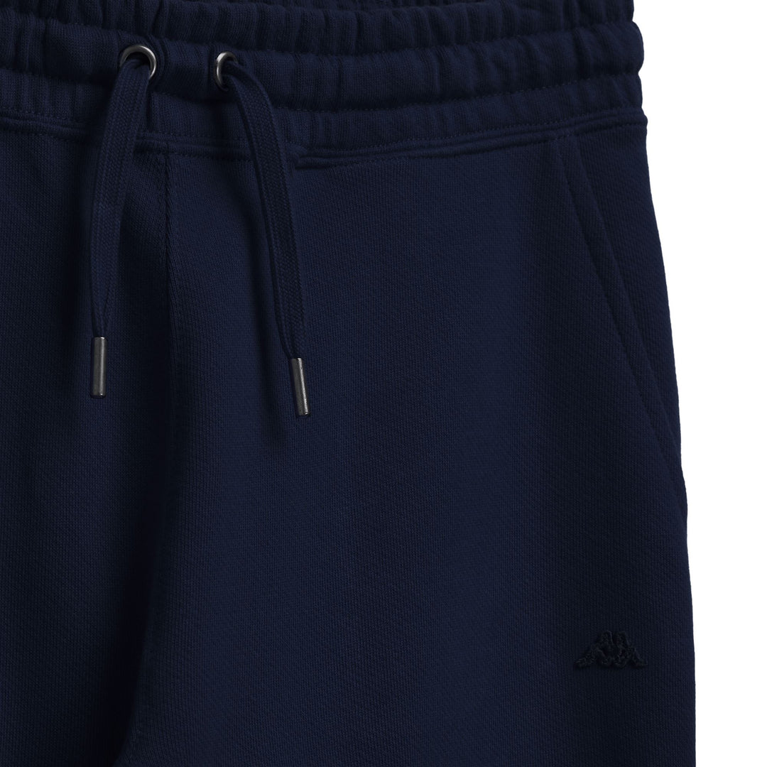 Pantalon de sport en molleton français bleu pour femme, coupe classique main