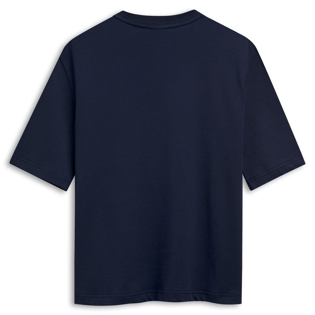 T-shirt décontracté bleu pour femme main