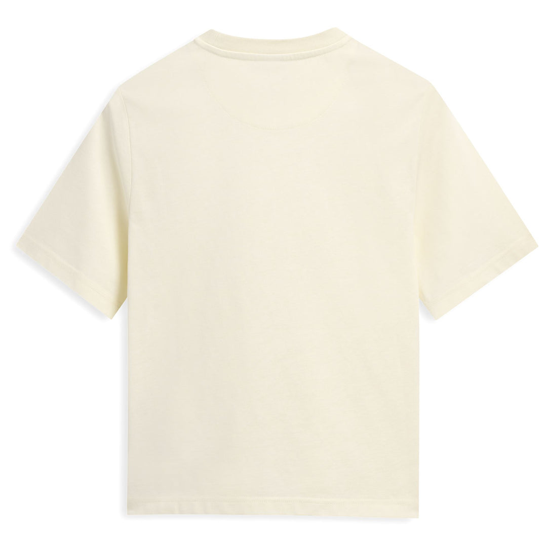 T-shirt beige à manches courtes et coupe ample pour femme main