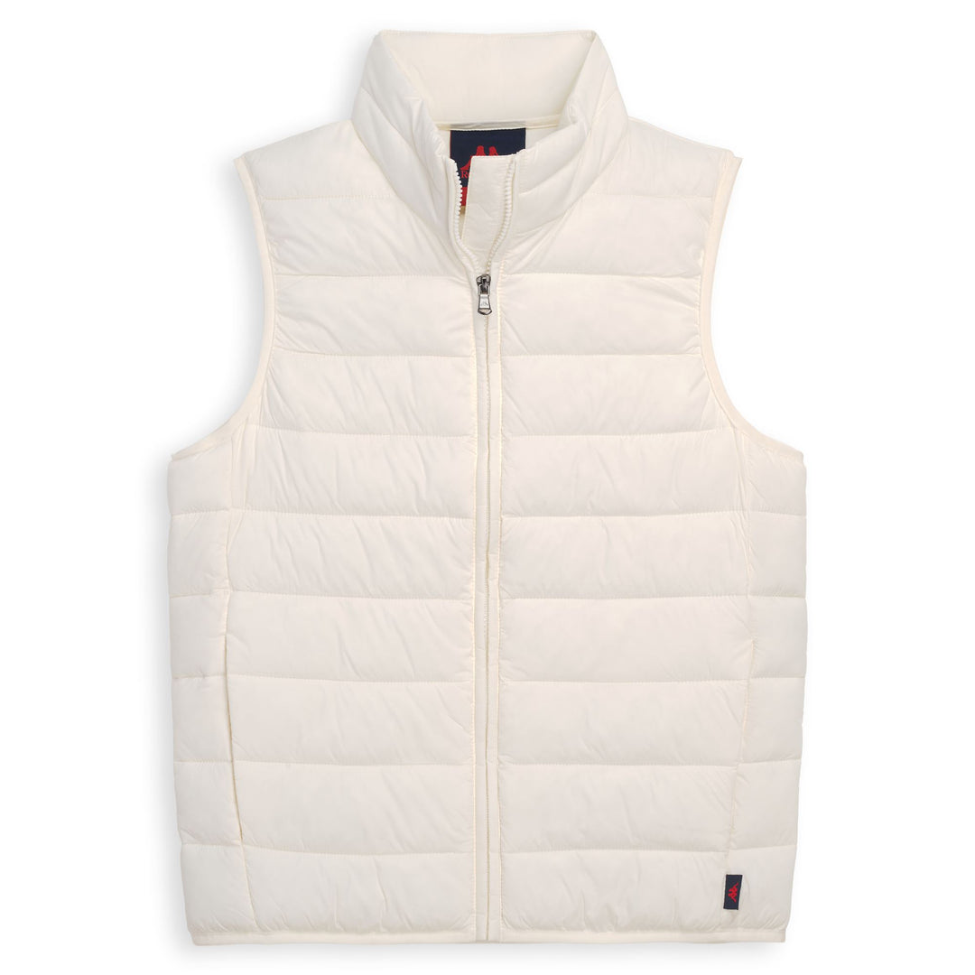 Gilet da donna bianco in nylon a vestibilità aderente 01