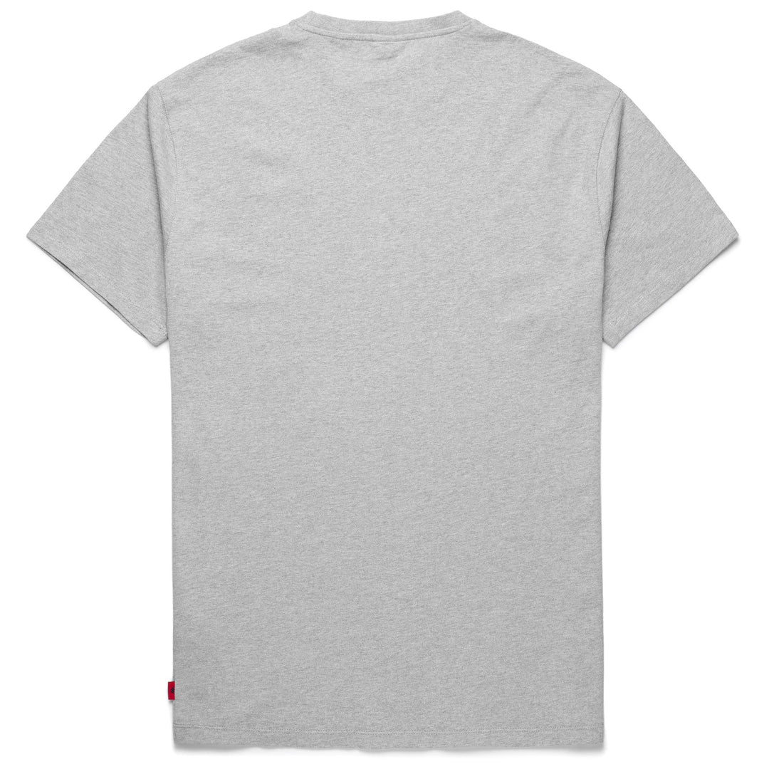 Camiseta de algodón gris de corte regular para hombre con estampado main