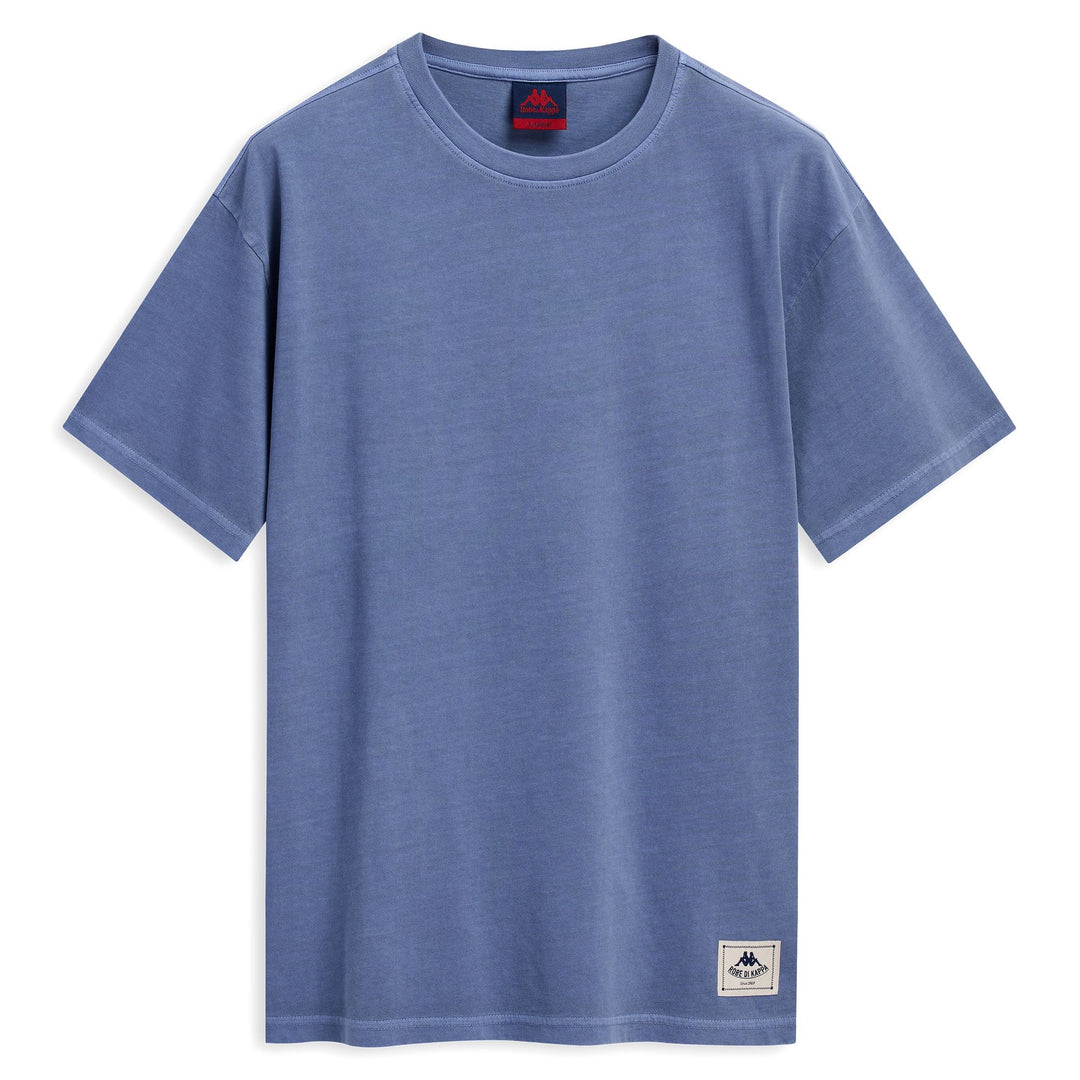 T-shirt casual slim fit in cotone da uomo blu 01