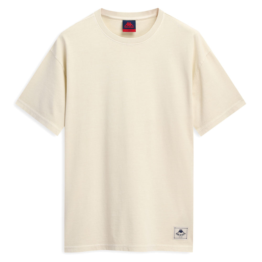 T-shirt beige pour homme, coupe ajustée, en coton décontracté 02