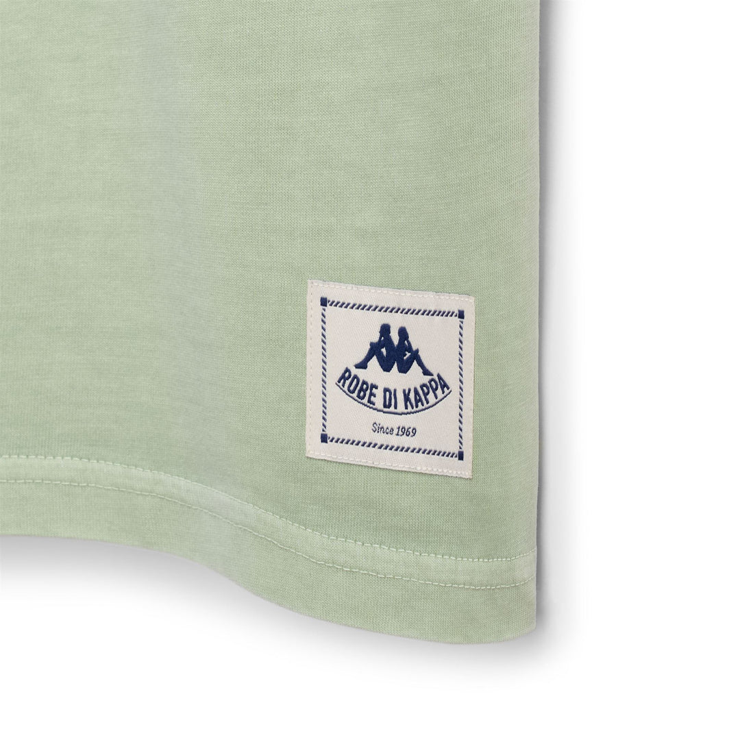T-shirt décontracté en coton vert pour homme, coupe ajustée main
