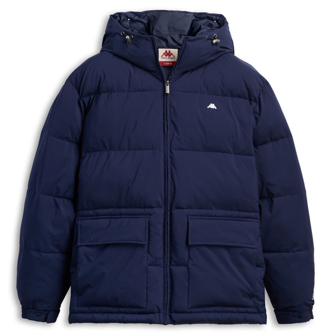 Navy blue Men's Padded Short Jacket with Embroidered Logo 01