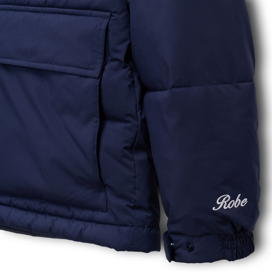 Navy blue Men's Padded Short Jacket with Embroidered Logo main