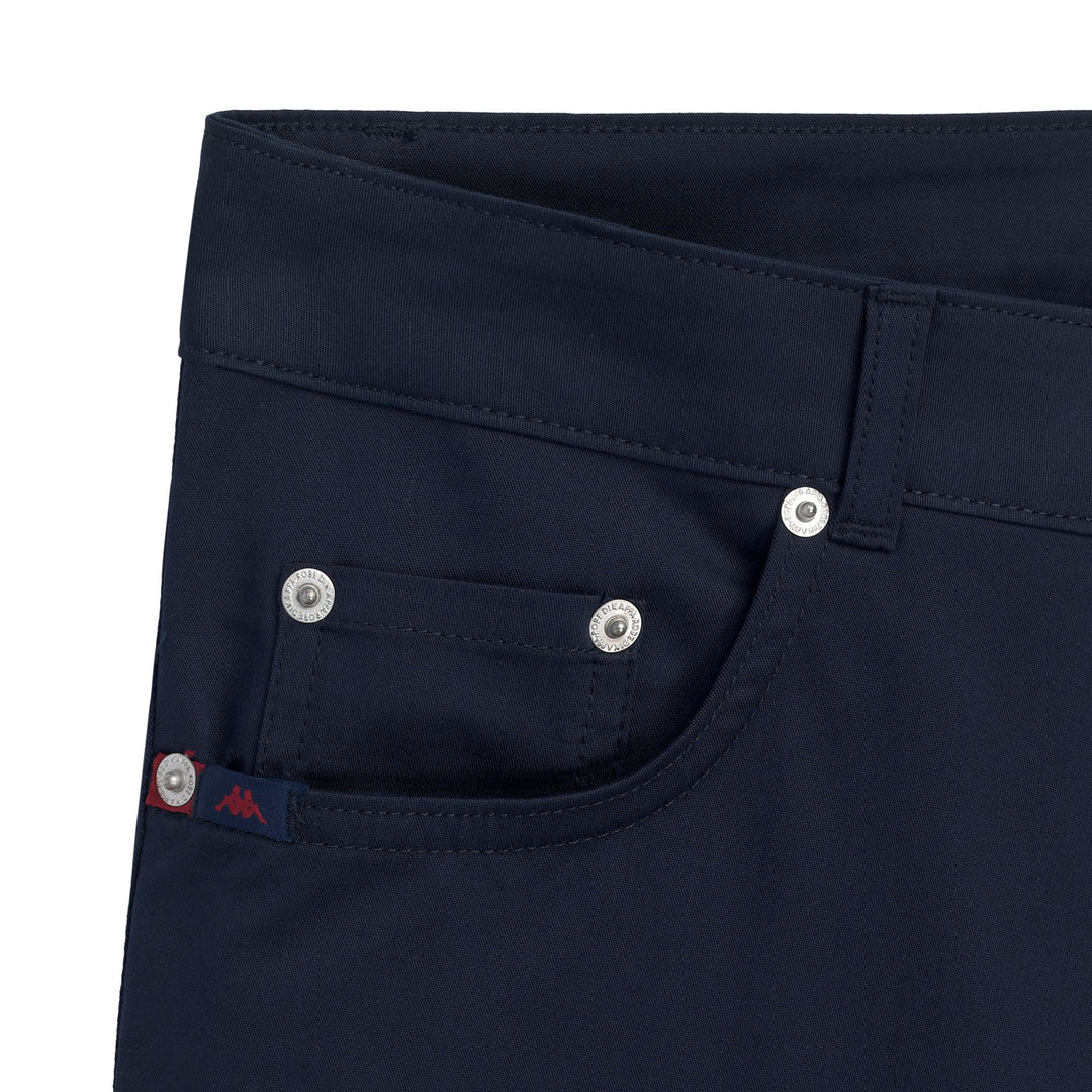 Pantalon bleu pour homme, coupe slim, décontracté, en gabardine stretch, 5 poches main