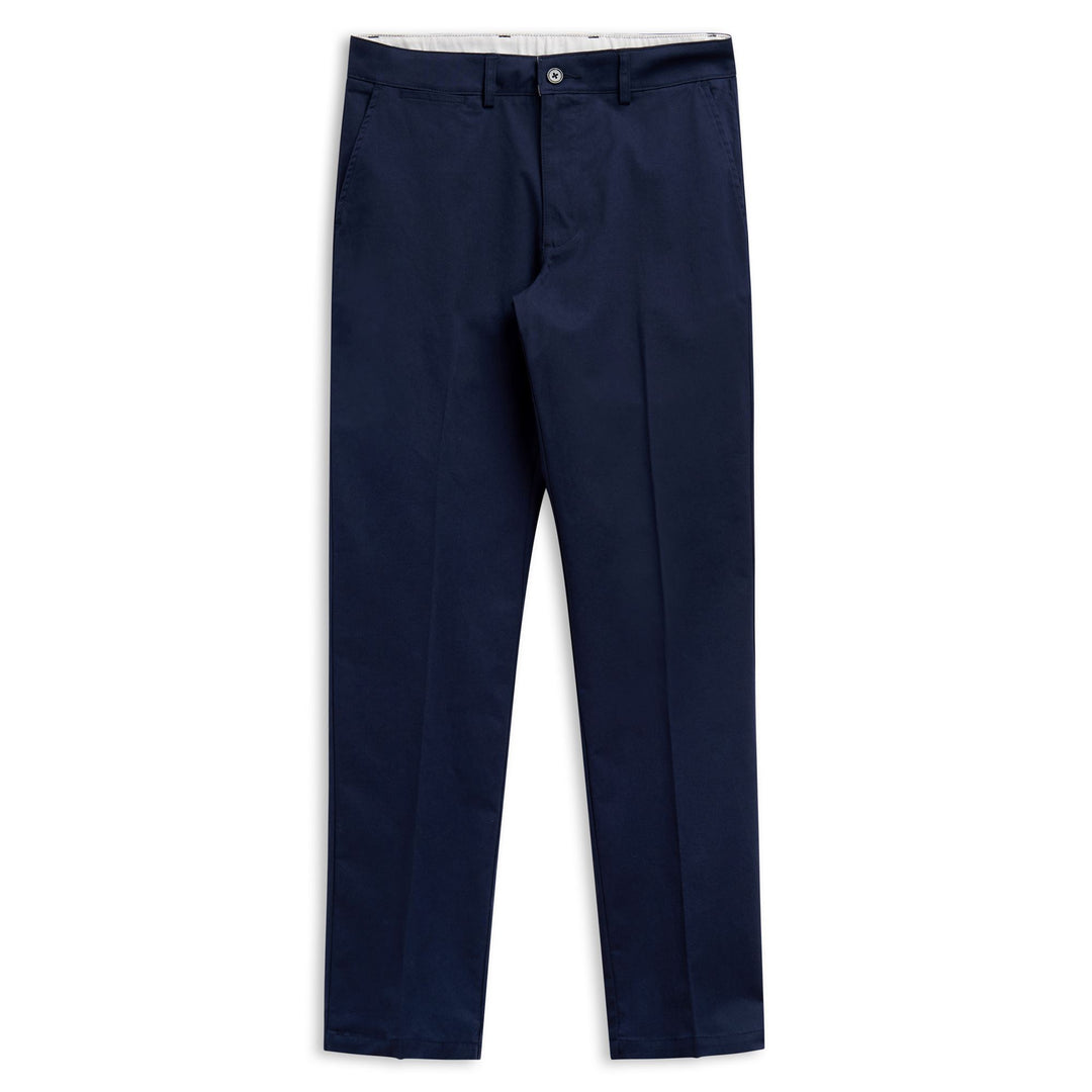 Pantalon chino décontracté bleu pour homme, coupe slim, en gabardine extensible main