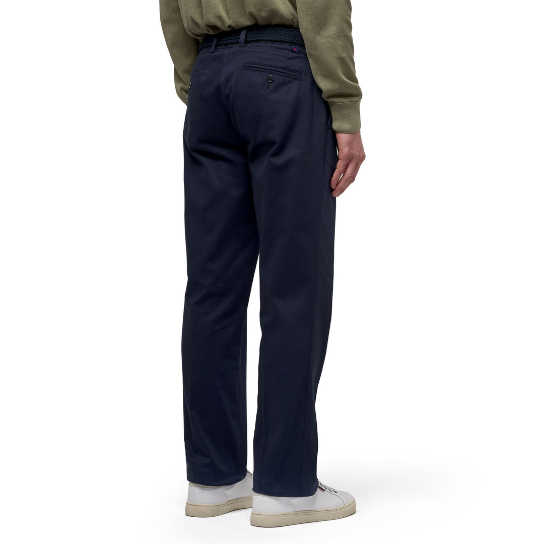Pantalon chino décontracté bleu pour homme, coupe slim, en gabardine extensible main