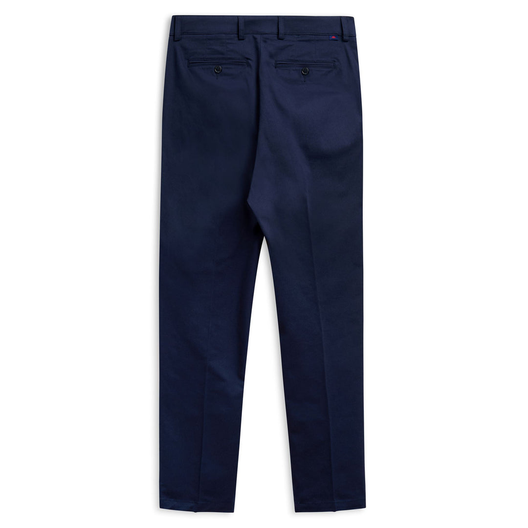 Pantalon chino décontracté bleu pour homme, coupe slim, en gabardine extensible main