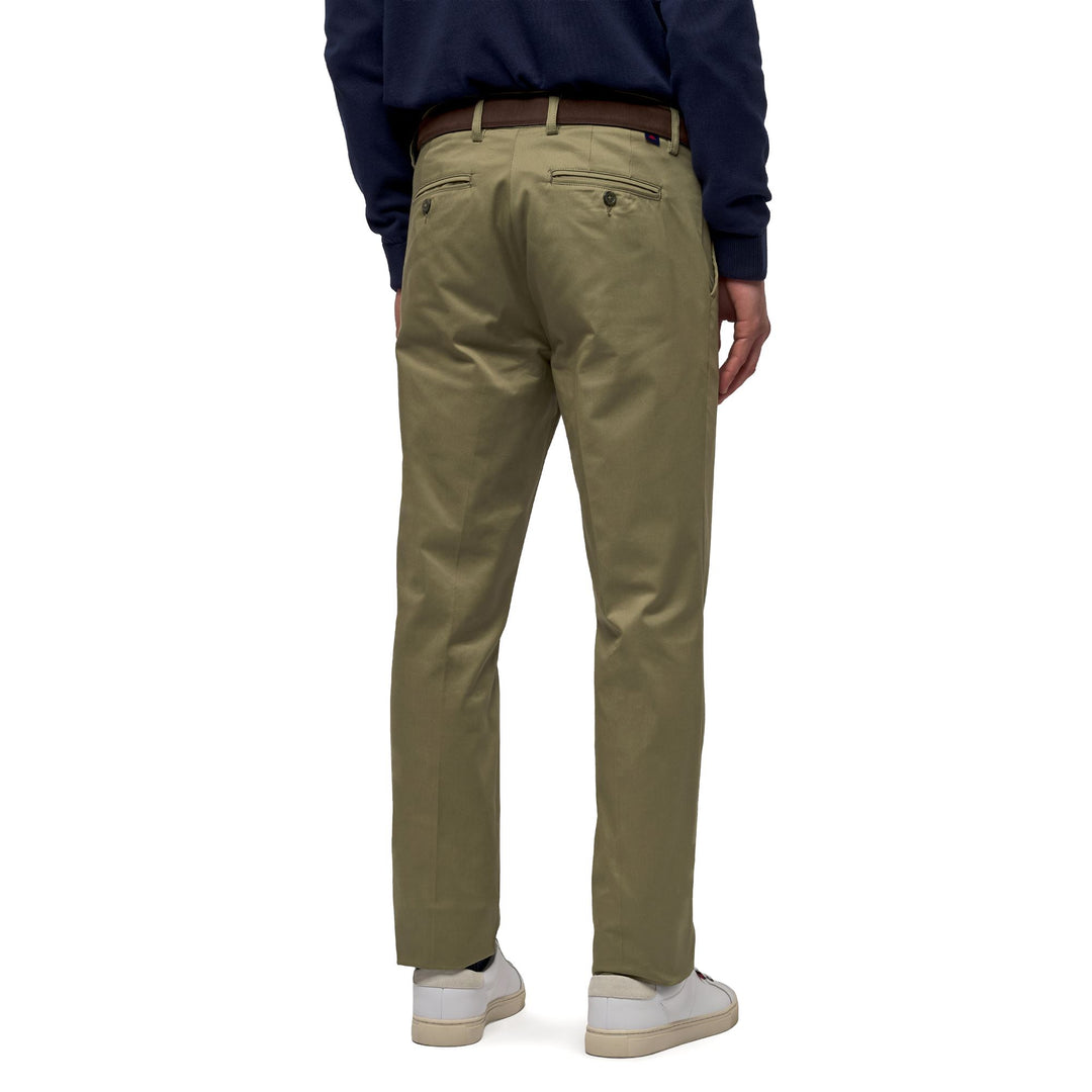 Pantalon chino stretch décontracté coupe slim pour homme vert main