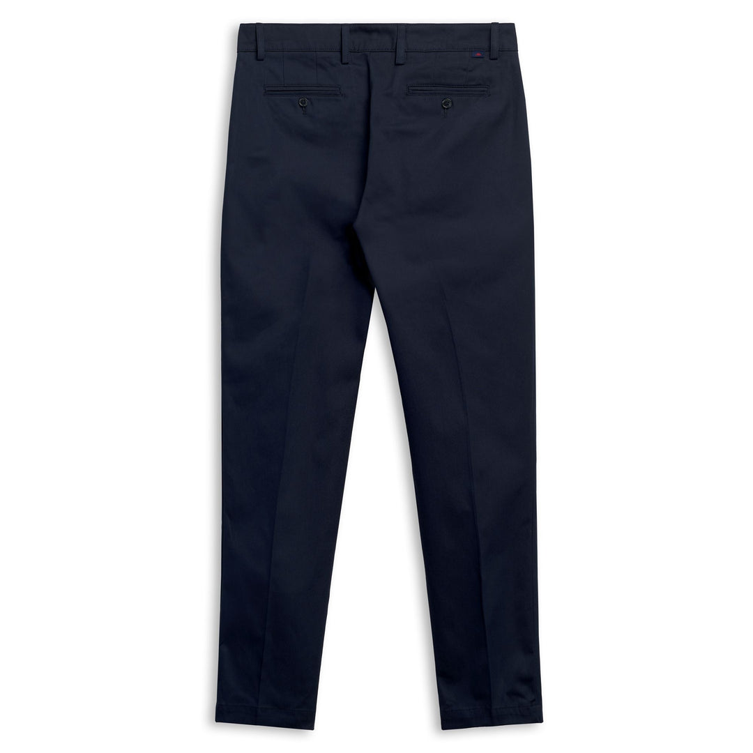 Pantalon chino bleu pour homme, coupe classique, en coton main