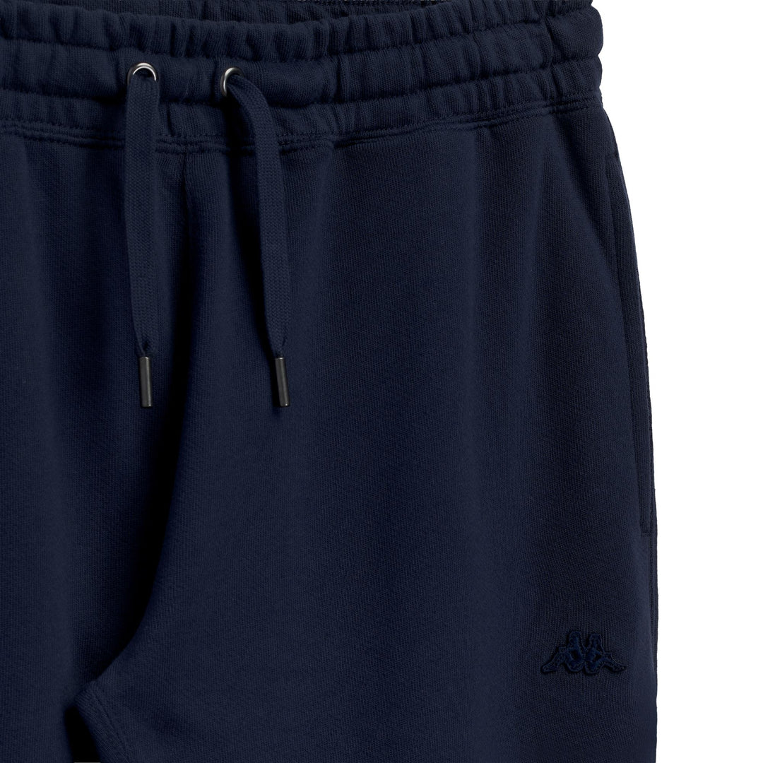 Pantalon de sport bleu pour homme, coupe classique, en coton. main