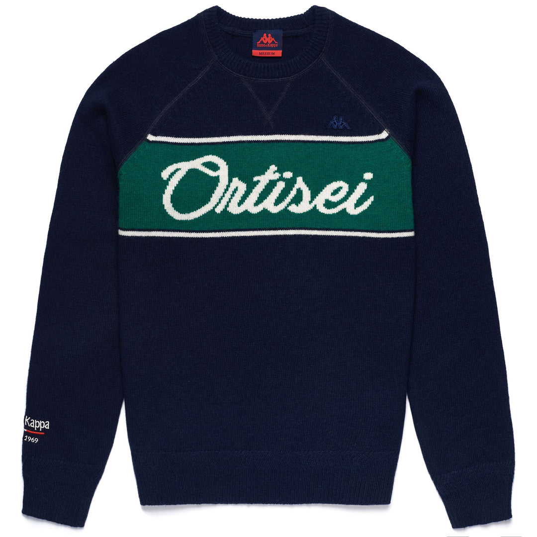 Iris Blue Men's Slim Fit Wool Knit Jumper with Jacquard Detailing 01