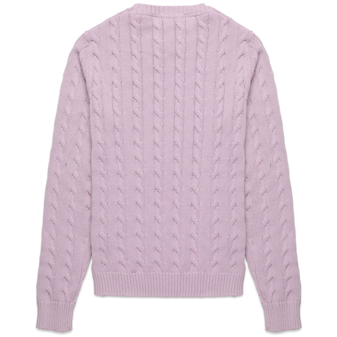 Violet women's Cotton Pullover with Cables and Rib Details main