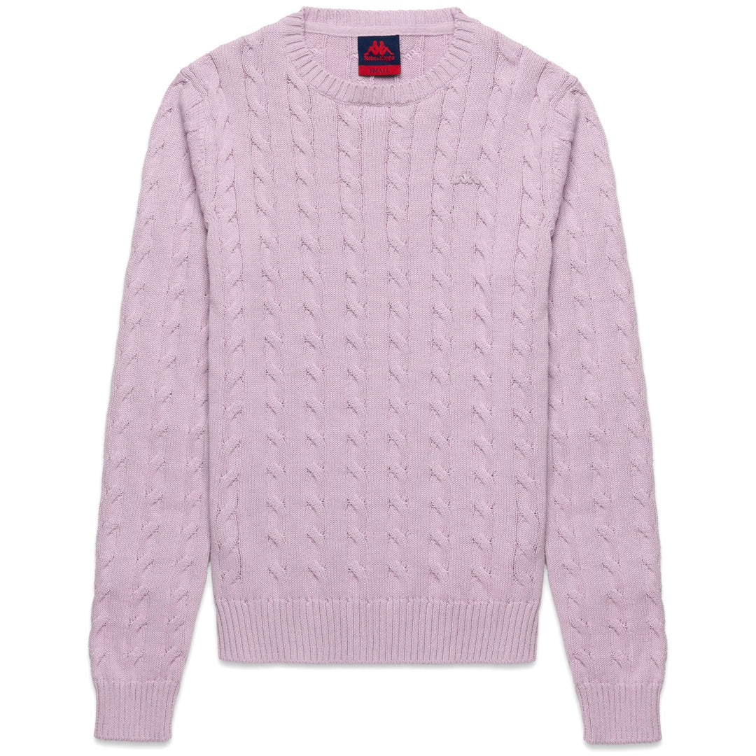 Violet women's Cotton Pullover with Cables and Rib Details 01