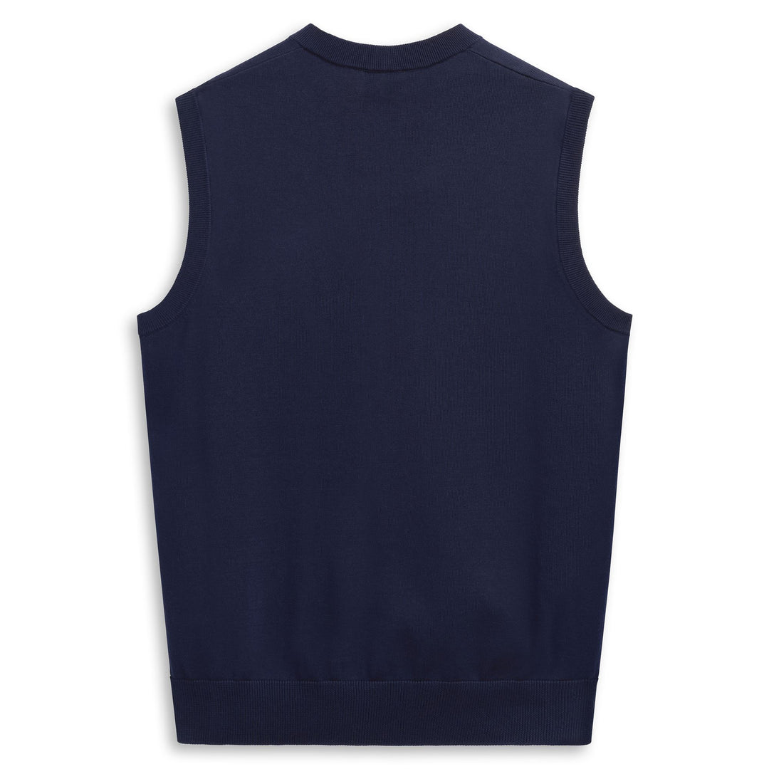 Gilet en coton décontracté bleu pour homme, coupe ajustée main