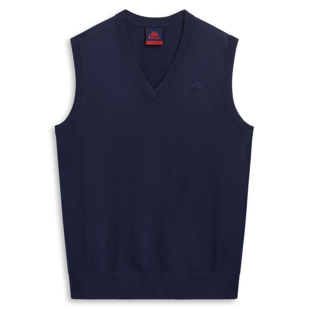 Gilet en coton décontracté bleu pour homme, coupe ajustée 02