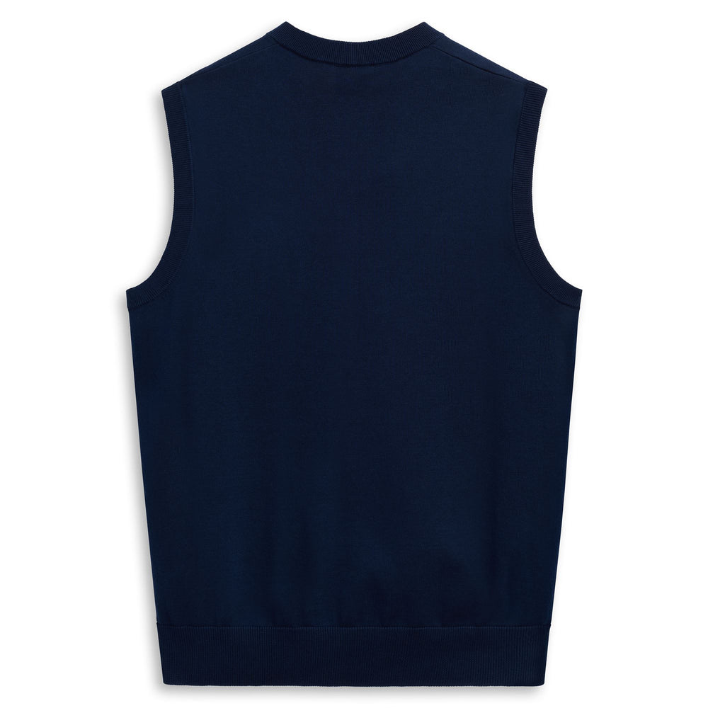 Iris blue Men's Slim Fit Cotton Knit Vest 02