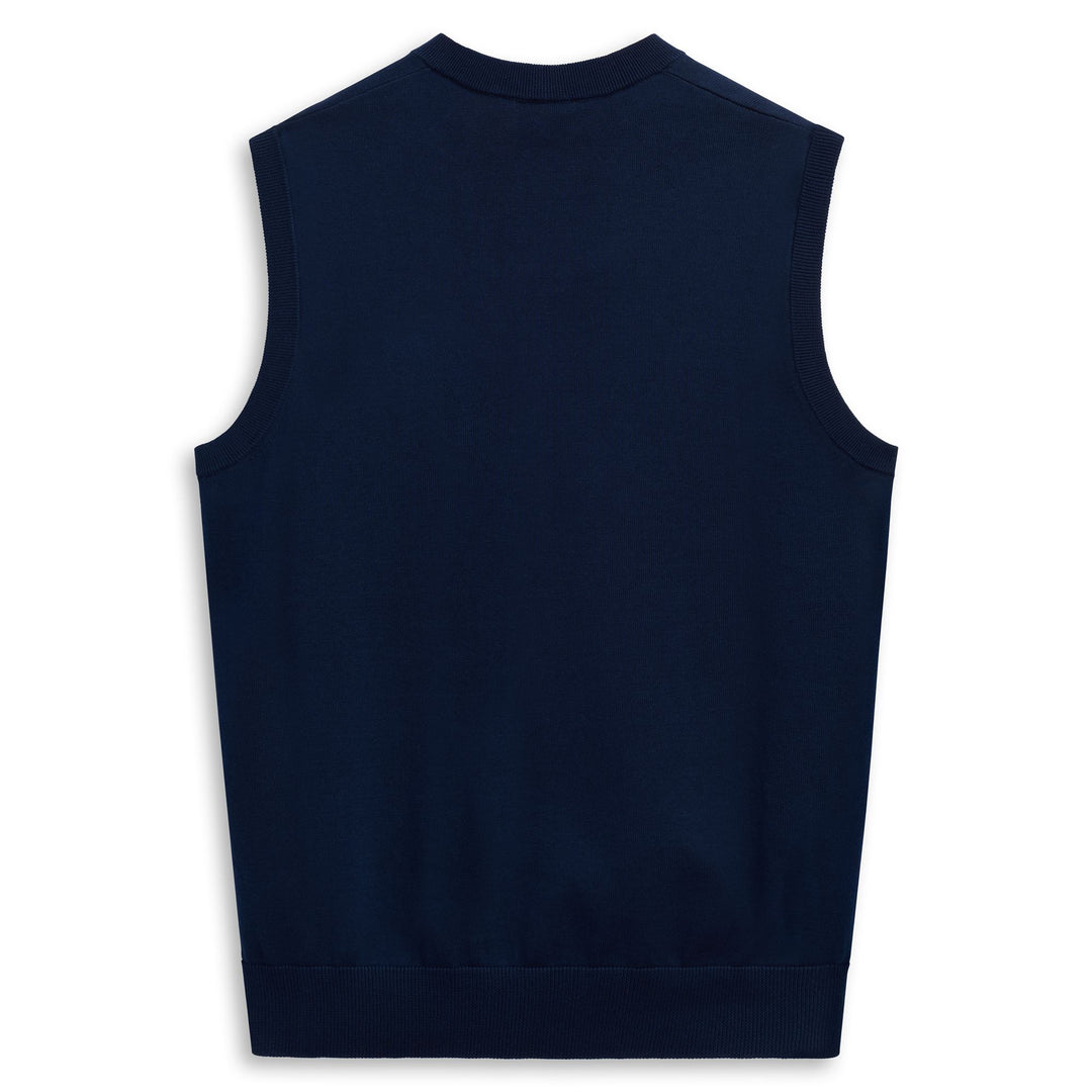 Iris blue Men's Slim Fit Cotton Knit Vest main