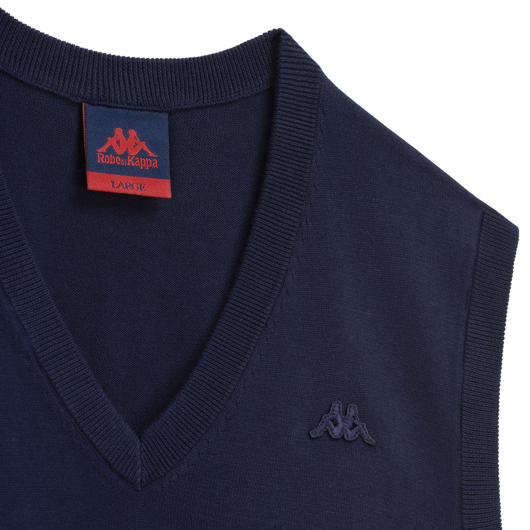 Gilet en coton décontracté bleu pour homme, coupe ajustée main