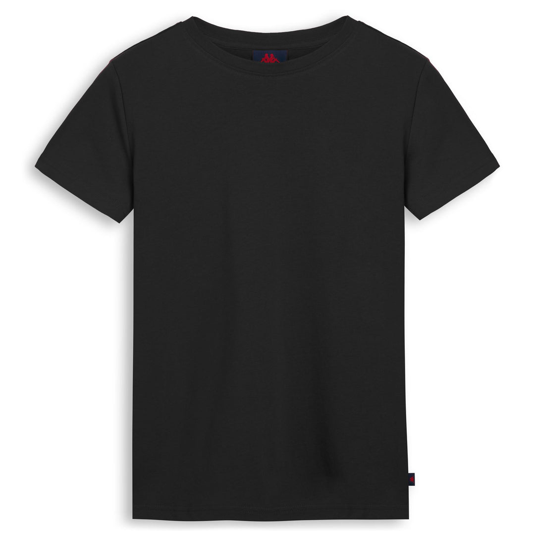 T-shirt nera da donna in cotone, vestibilità regolare. 01