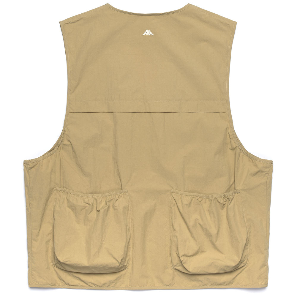 Beige Men's Utility Vest with Pockets and Padding 02