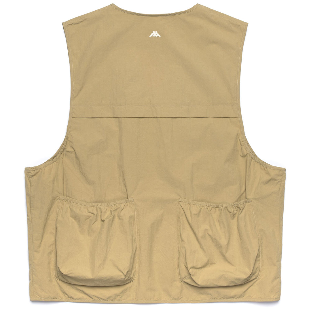 Beige Men's Utility Vest with Pockets and Padding main