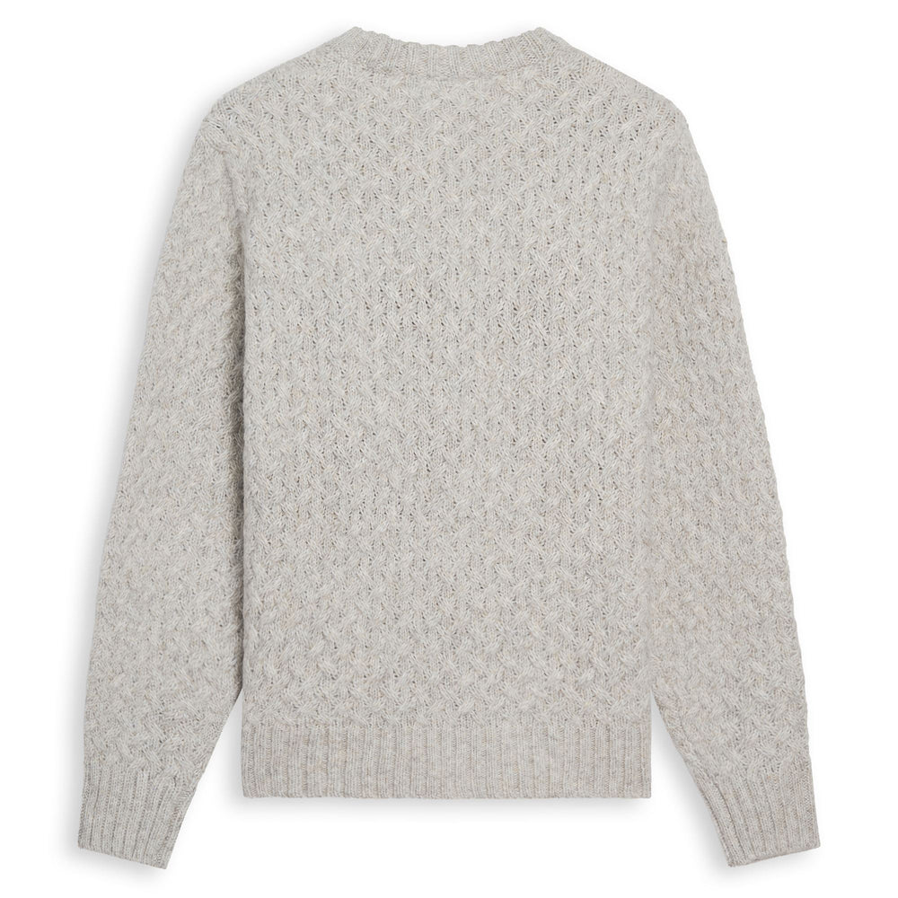 Pull beige pour homme, coupe classique, en laine mélangée 02
