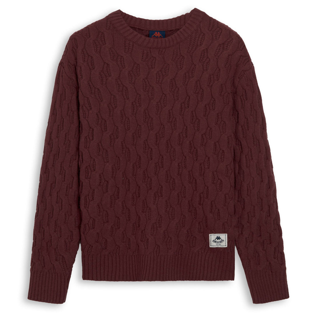 Pull en laine rouge pour homme, coupe classique main