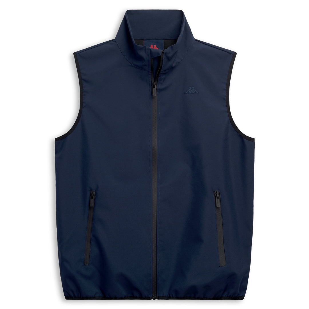 Gilet sans manches bleu pour homme, coupe classique, en polyester main