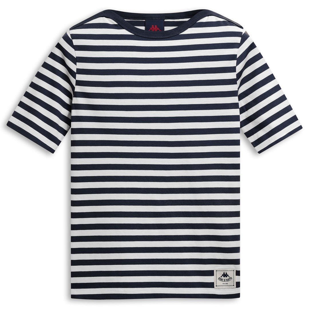 Blue Women's Casual Regular Fit Striped T-Shirt 01