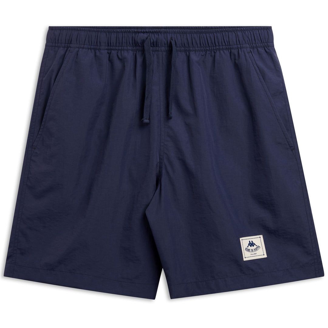 Short de bain décontracté bleu pour homme, coupe classique, en polyester froissé 01