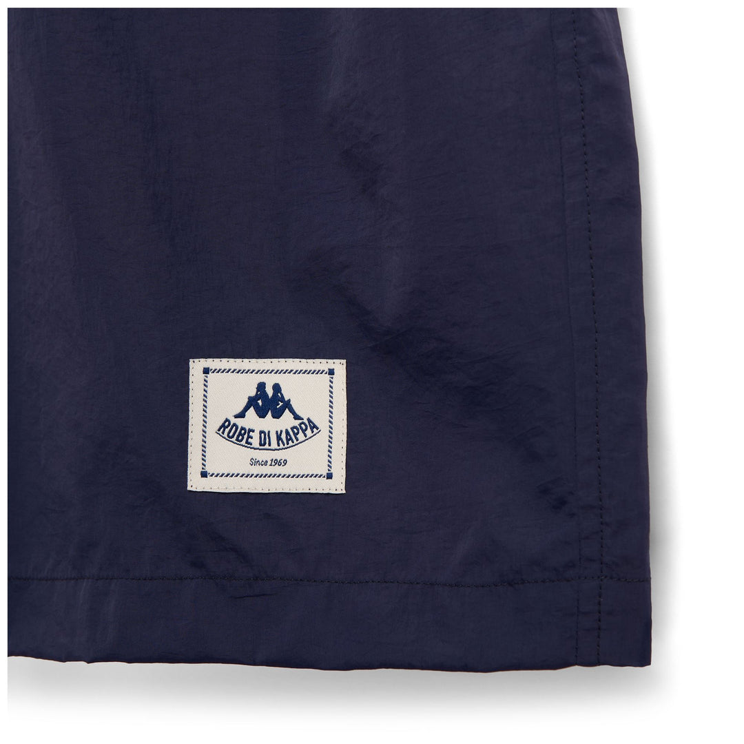 Short de bain décontracté bleu pour homme, coupe classique, en polyester froissé main