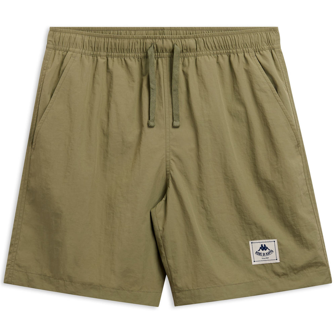 Short de bain décontracté pour homme, coupe classique, en tissu froissé vert 01